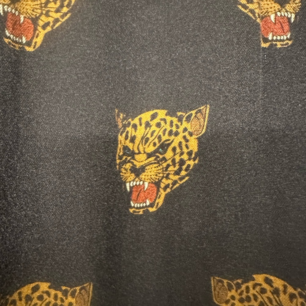 The Kooples Black Camp Shirt with Leopard Design (Unisex) - Picture 4 of 4